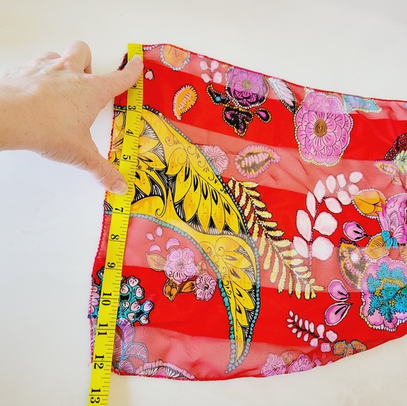 Red Floral Scarf - Picture 3 of 6